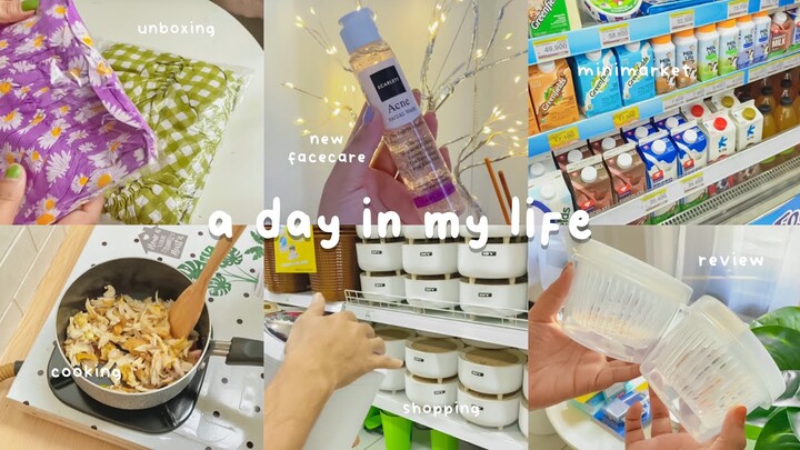 a day in my life : unboxing, new facecare, cooking, shopping, etc