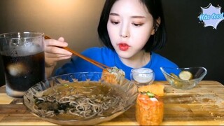 Mì soba ngâm nước đá, cục cơm, tôm chiên 8 #amthuc
