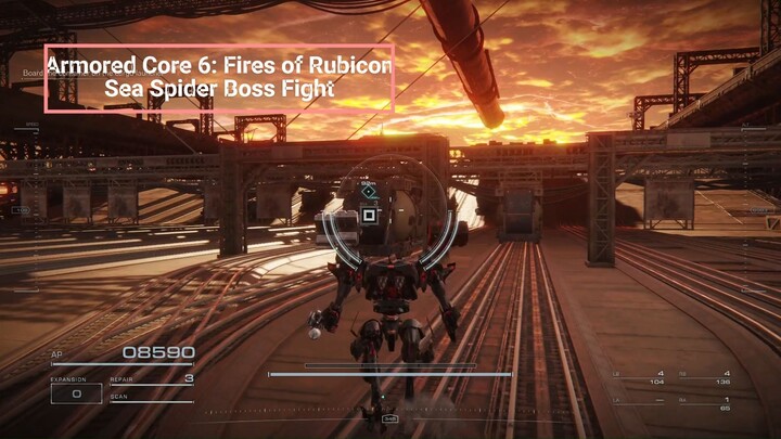 Armored Core 6: Sea Spider Boss Fight under 5 mins using a lightweight build.