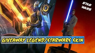 Attention Guys || Mega Giveaway || Legend skin / STARWARS skin Giveaway Mobile legends