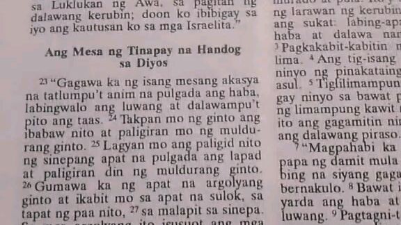 Pang Araw Araw na Talata.               Exodus 25:23-30