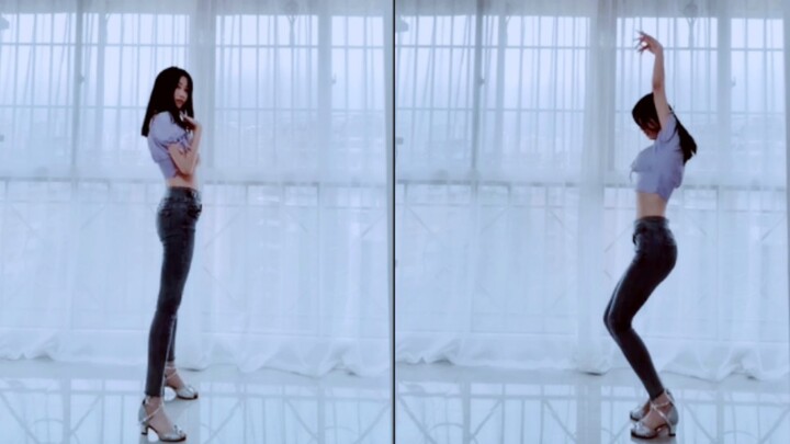 [Waist Jing Rabbit] Apink-HUSH Dance Slim Waist Long Leg Jeans