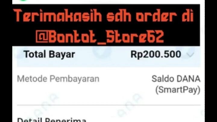Bukti Pembayaran Payment Top Up Game Online Pesanan Dari Sultan Di Bontot+62 Store New