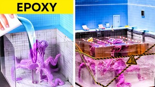 ĐỒ THỦ CÔNG NHỰA EPOXY KHỔNG LỒ RÙNG RỢN || Công Trình Mini Tuyệt Đẹp Cho Fan Kinh Dị 🐙