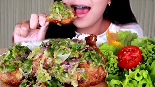 ASMR AYAM PENYET SAMBEL CABE IJO SUPER PEDAS BIKIN NYESEK | ASMR MUKBANG INDONESIA