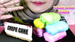 ASMR PANCAKE DURIAN RAINBOW + CREPE CAKE | ULUL ASMR MUKBANG INDONESIA