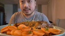 ASMR Porkchop, Carrot & Sun Wheat (Eating Sounds)