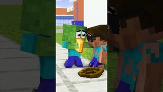 Poor Herobrine Blind & Good Baby Zombie - Monster School Minecraft Animation #shorts #viral