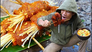 Cooking Lechon Philippine Recipe - Pinoy Beef Grilled with Pork and Mushroom inside Eating Delicious