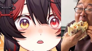 Tianjin sweet girl looks at how to eat salad, ham and bread! Her jaw looks dislocated! ?