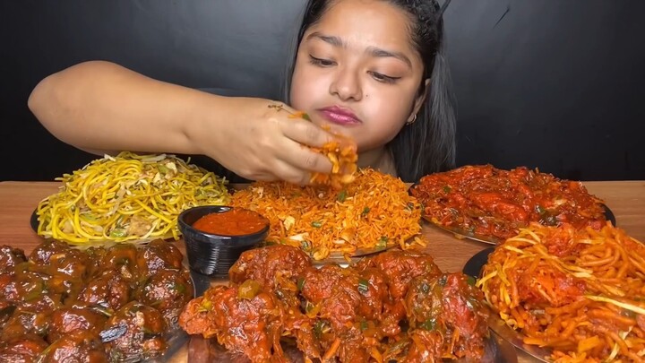 CHICKEN LOLLIPOP, CHICKEN FRIED RICE, HAKKA NOODLES, MANCHURIAN, CHILLI CHICKEN | FOOD EATING MUKABA
