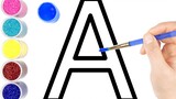 Menggambar abjad A-Z dengan warna. Seni Anak Bilibili