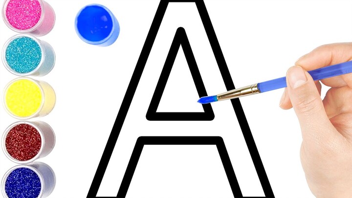 วาดและลงสีตัวอักษร A-Z  การเรียนรู้สีของหลักสูตรเด็กปฐมวัย