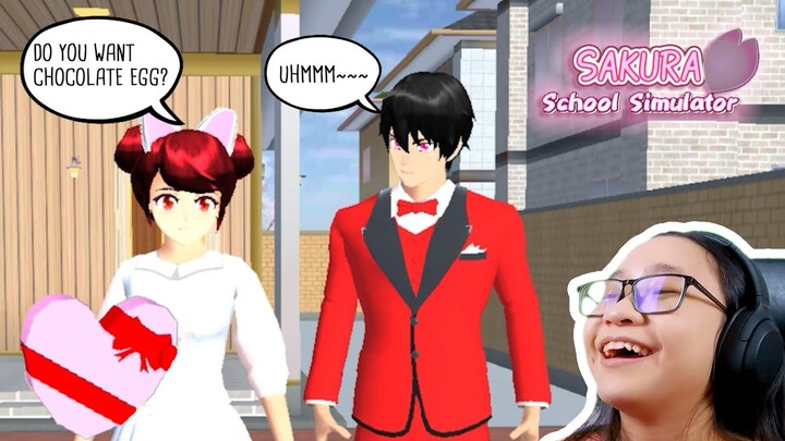 Sakura School Simulator - Easter Special? - I tried giving away Easter Chocolate "Eggs"....