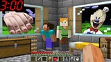 WEDNESDAY THING HAND and ICE CREAM MAN vs NOOB and ALEX CHASING at 3:00 AM in MINECRAFT animations