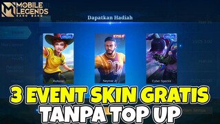 3 EVENT SKIN GRATIS MOBILE LEGENDS | SKIN SPECIAL HARLEY REFEREE, SKIN BRUNO NEYMAR & NATALIA SPCIAL