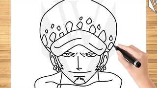 วิธีการวาด ทราฟาลก้า ลอว์ วันพีช บาปทีละขั้นตอนการสอน ดาวน์โหลดฟรี หน้าระบายสี
