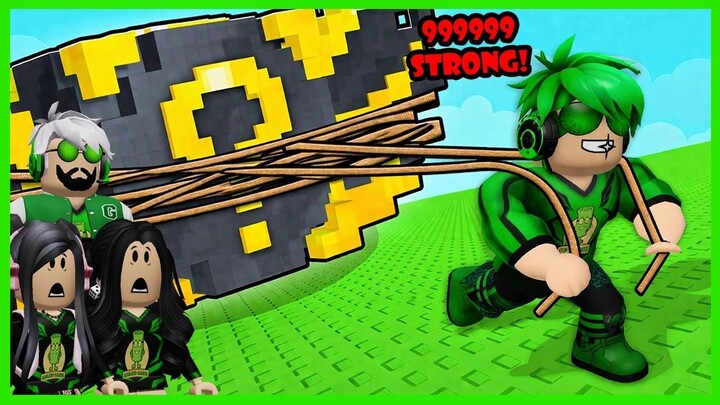 Aku Aku Memperbesar Tenaga & Ototku Demi Bisa Tarik Lucky Block Terberat - Roblo
