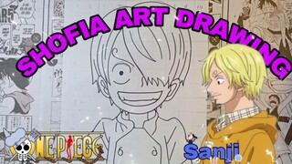 art drawing sanji dari anime one piece
