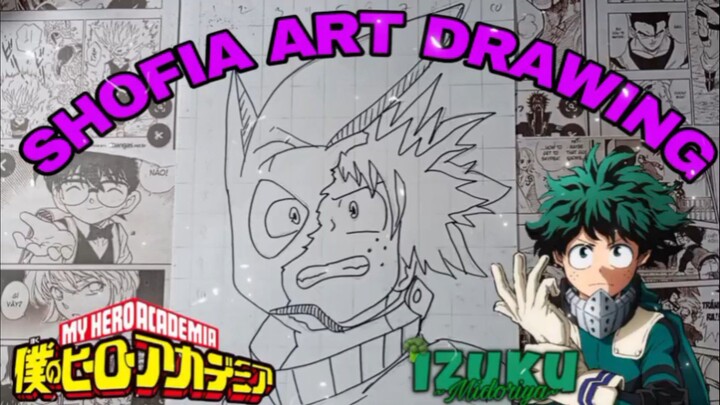 drawing anime my hero academia, midoriya