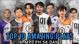 TOP 10 AMAZING PLAYS IN MPL PH S8 DAY 1
