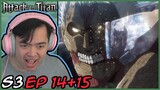 THE Rematch! Eren vs Reiner / Attack on Titan Season 3 Episode 14 and 15 Reaction