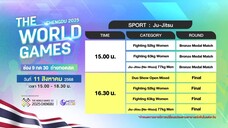 มหกรรมกีฬา The World Game ครั้งที่ 12 : วันจันทร์ที่ 11 ส.ค. เวลา 15.00 น.