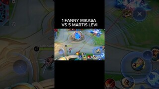 KETIKA PRO 1 FANNY SKIN MIKASA VS 5 MARTIS SKIN LEVI AWKWKW #mlbb #fannyml #funny