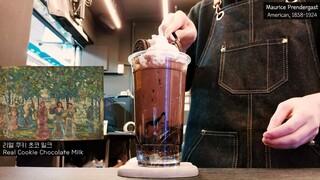 Cafe Vlog| Real Cookie Chocolate Milk #cafevlog #chill #life