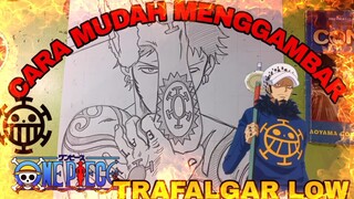 cara mudah menggambar anime one piece, Trafalgar law part.1