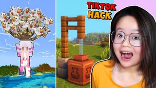 MOMON COBA SEMUA TIKTOK HACK YANG VIRAL DI MINECRAFT  ft @BANGJBLOX