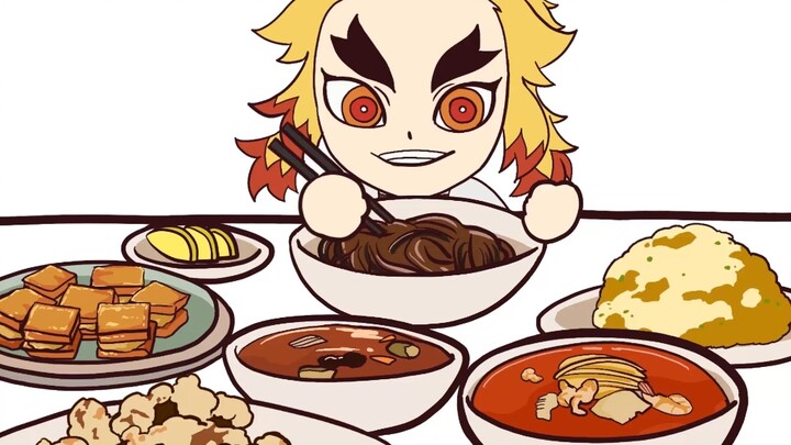 [Animation Mukbang] Demon Slayer: Flame Pillar Mukbang