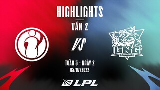 IG vs LNG | Highlights - Game 2 | Tuần 5 Ngày 2 | LPL Mùa Hè 2022