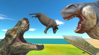 Animals or Primates - Who Can Attack Megalodon Rex? - Animal Revolt Battle Simulator