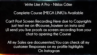 Write Like A Pro Course Niklas Göke Download