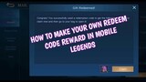 How to make your own redeem code reward in Mobile Legends | Mythical Raffle Draw Week 5