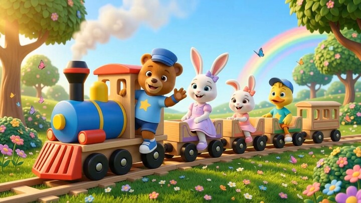 O Trenzinho das Cores 🚂🌈 Aprenda as Cores Cantando | Desenho Infantil 3D | A Turminha Kids