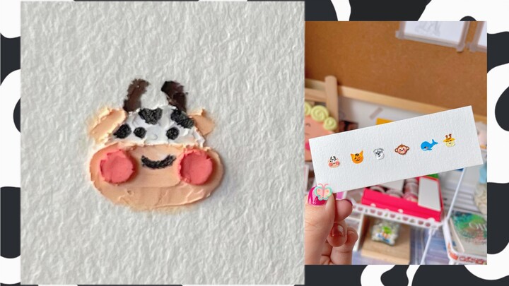 Sáng tác bằng sáp dầu – Vẽ tay chú bò Mini🍼 dễ thương (Bài hướng dẫn vẽ đơn giản, phù hợp cho người 