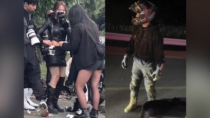 Motorcycles rev their engines and terrorize the streets—villagers lash out by blocking the road with