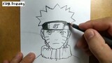 ASMR drawing Naruto ... VERY EASY ,, how to draw NARUTO manga from japan