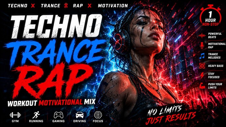 1 Hour Techno Trance Rap Workout Mix  NO LIMITS • JUST RESULTS ⚡ Gym Motivation