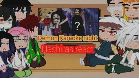 Hashira's +Tanjiro react to Demon's Karaoke night||Gacha club||Demon slayer||OG?