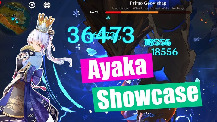 Ayaka Showcase (C0 Crowned with 4★ Weapon) | Genshin Impact