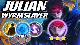 WYRMSLAYER JULIAN.!! 1 SKILL 100K DAMAGE.!! MAGIC CHESS MOBILE LEGENDS
