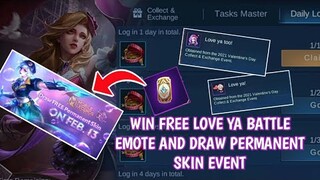 Win free Battle Emote and Draw Free permanent epic skin new event in Mobile Legends