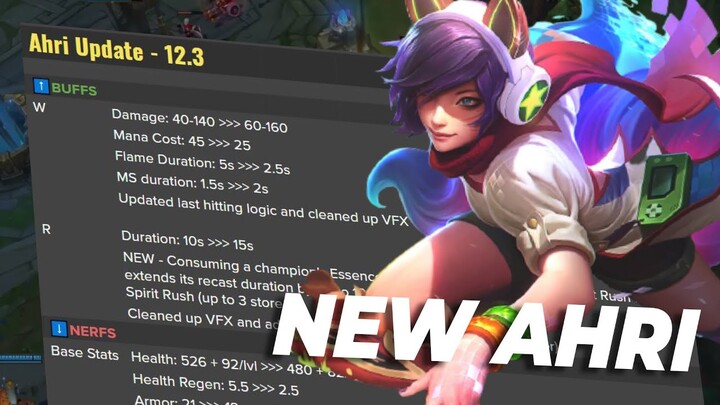 CHI TIẾT THAY ĐỔI AHRI Ở 12.3 - Liên Minh Huyền Thoại