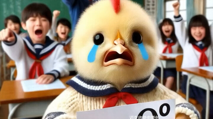 小鸡仔期末考试考了0分，被鸡妈妈狠狠地训斥了🥺