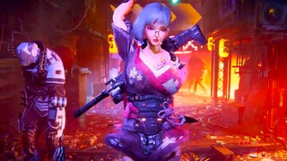 [MMD]Ba cô gái gợi cảm nhảy múa trong thành phố cyberpunk