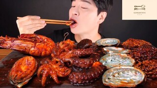 Mukbang hải sản sốt siêu cay phần 1 #anngon