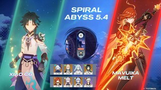 Spiral Abyss 5.4 Xiao C6 & Mavuika Melt | Genshin Impact
